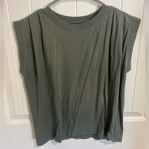LOFT Charcoal Long Sleeve Tee XSP Basics Capsule Business Casual Crop Work EUC